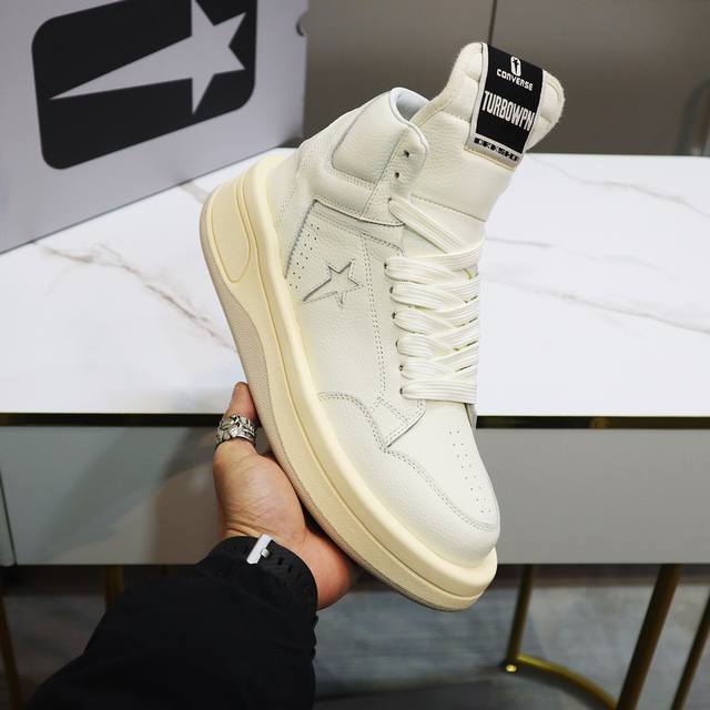 匡威新款情侣装运动鞋rick Owens Drkshdw X Converse Turbodrk Weapon联名款，最新時尚高帮蓝球鞋，潮流百搭之款，鞋面进口